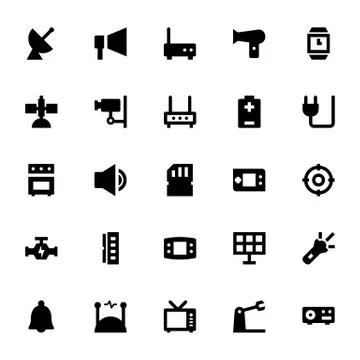 Science and Technology Icon Set Stock Illustration