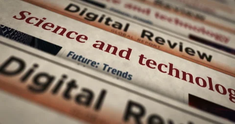 Science and technology newspaper printing press Stock Footage 297290111