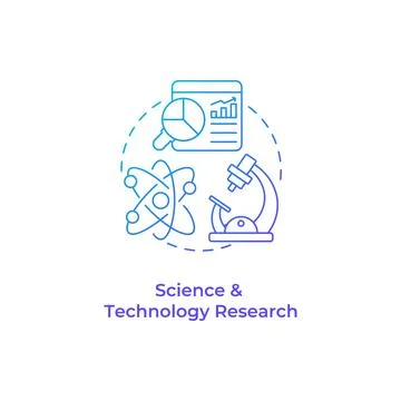 Science and technology research blue gradient concept icon Stock Illustration
