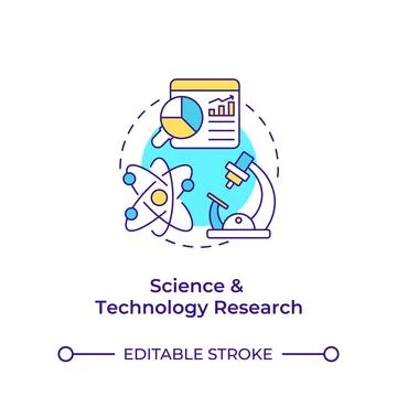 Science and technology research multi color concept icon Stock Illustration