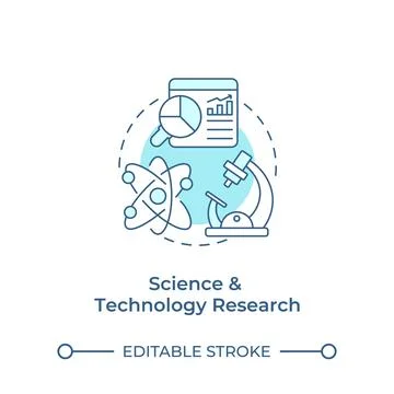 Science and technology research soft blue concept icon Stock Illustration