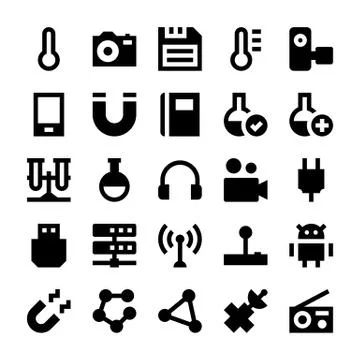 Science and Technology Vector Icons Set Stock Illustration