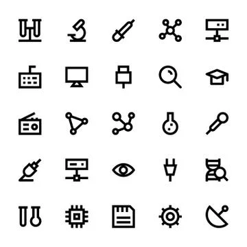 Science and Technology Vector Icons Illustrazione stock