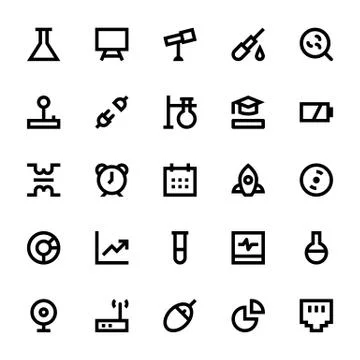 Science and Technology Vector Icons Set Stock Illustration