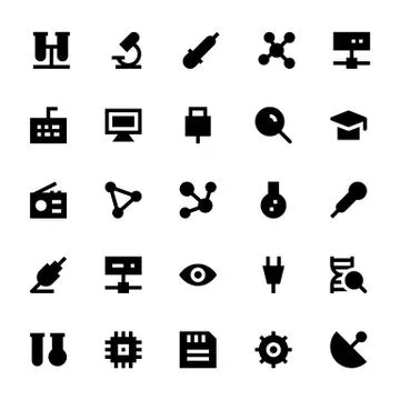 Science and Technology Vector Icons Stock Illustration