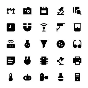 Science and Technology Vector Icons Collection Stock Illustration