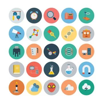 Science and Technology Vector Set Stock Illustration