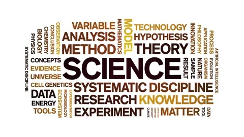 Science animated word cloud,animation tag kinetic typography seamless loop. Stock Footage 310958879