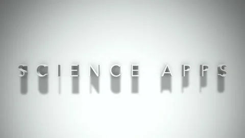 Science apps 3D title animation with shadows on a white background Stock Footage 298000599