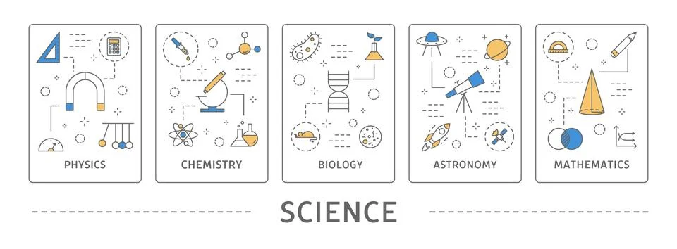 Science areas set. Stock Illustration