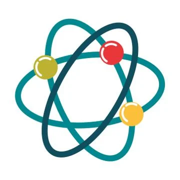Science atom molecule biology flat style icon Stock Illustration
