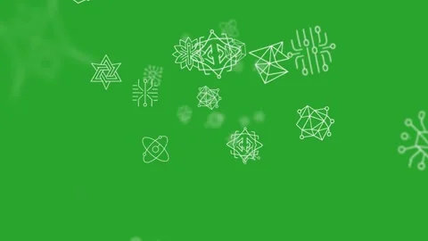 Science atomic models geometric molecular structures animated on green screen Stock Footage 335217986