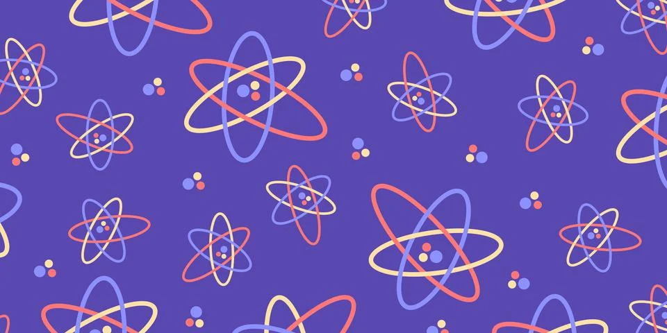 Science background with atom pattern. Modern abstract cover backdrop, banner イラスト素材