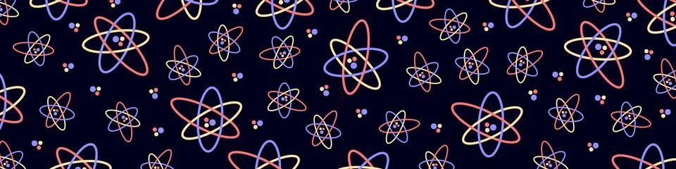 Science background with atom pattern. Modern abstract cover backdrop, banner Stock Illustration