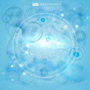 Science background with cell. Blue cell background. Life and biology Stock-Illustration