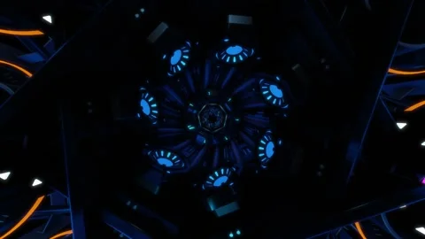 Science background fiction interior room sci-fi spaceship corridors Stock Footage 268577981