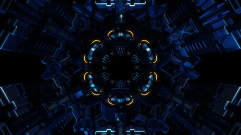 Science background fiction interior room sci-fi spaceship corridors Stock Footage 268577982