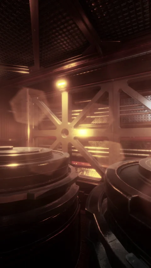 Science background fiction interior room sci-fi spaceship corridors Stock Footage 295984219
