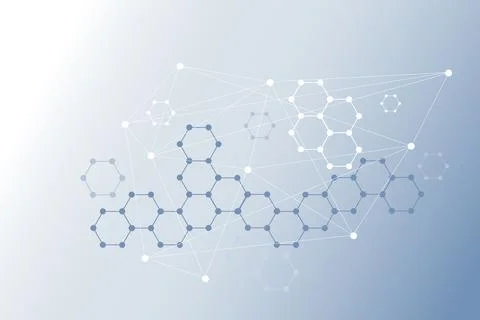 Science background with hexagonal objects Illustrazione stock