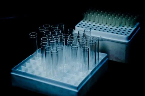 Science background loading solutions tubes 写真素材