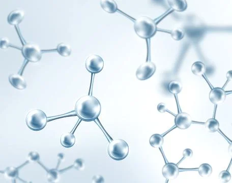 Science Background With Molecules on Light Blue Stock Illustration