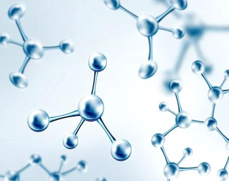 Science Background With Molecules on Light Blue Stock Illustration