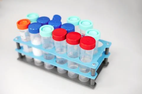 Science background pipette tips, test tubes Stock Photos