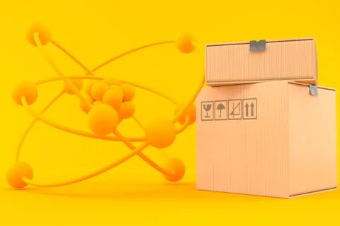 Science background with stack of boxes 스톡 일러스트