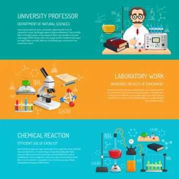 Science Banner Horizontal Stock Illustration