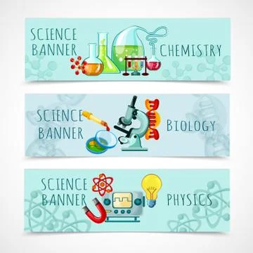 Science Banner Set Stockillustratie