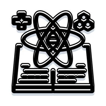 Science book learning atomic research education concept Stock Illustration