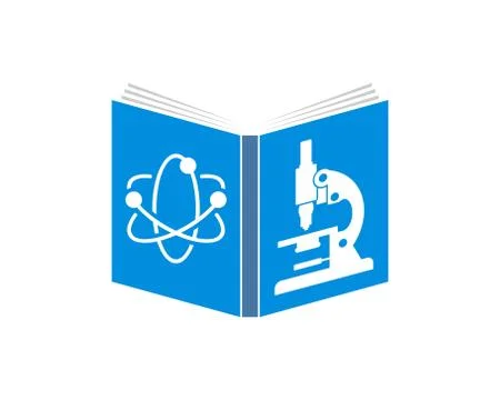 Science book with microscope inside Stock Illustration