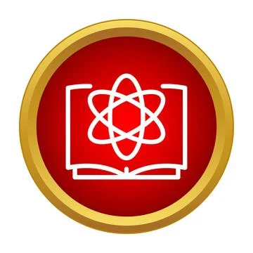 Science book showing atom symbol representing education Ilustración de archivo