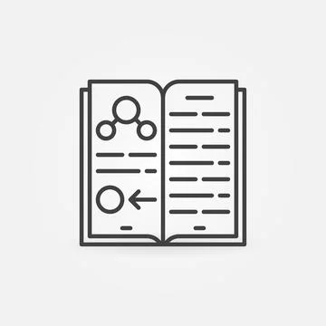 Science Book vector thin line concept icon or symbol Stock Illustration