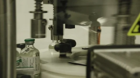 Science Bottles In Machinery 2 Stock Footage 92342825