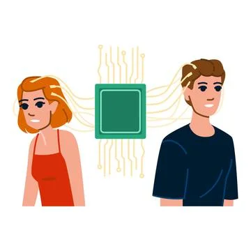 Science brain computer interface vector Stock Illustration