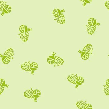 Science brain glyph vector seamless pattern Stock Illustration