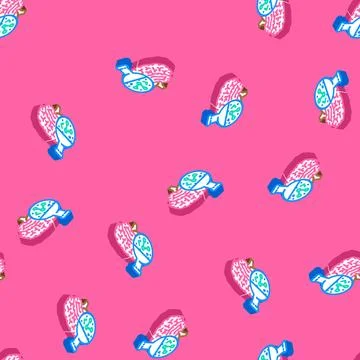 Science brain isometric icon seamless pattern イラスト素材