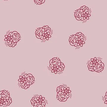 Science brain line seamless pattern Illustrazione stock
