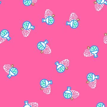 Science brain vector seamless pattern Stock Illustration