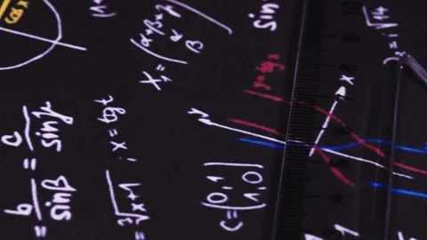 Science Calculation Physics Math and Chemisrty Formulas Background Stock Footage 242715567