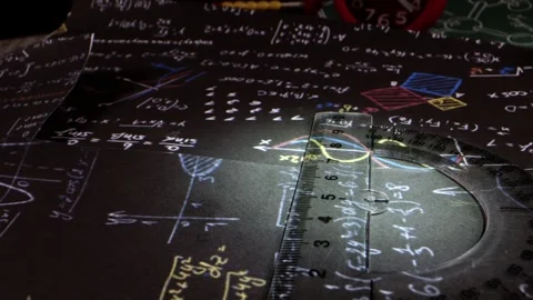 Science Calculation Physics Math and Chemisrty Formulas Background Stock Footage 242742826