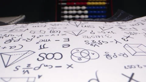 Science Calculation Physics Math and Chemisrty Formulas Background Stock Footage 242762123