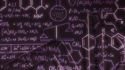 Science Calculation Physics Math and Chemisrty Formulas Background Stock Footage 242764132