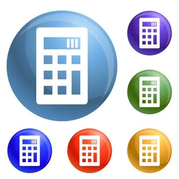Science calculator icons set vector Stock Illustration