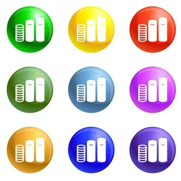 Science calculator icons set vector Illustrazione stock