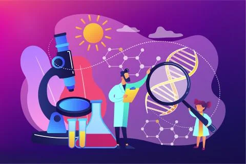 Science camp concept vector illustration. Stock Illustration
