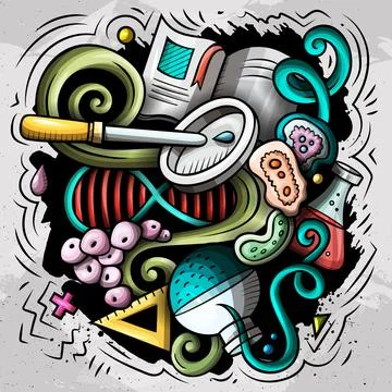 Science cartoon vector doodle design Illustrazione stock