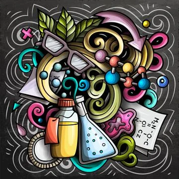 Science cartoon vector doodle design Illustrazione stock