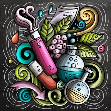 Science cartoon vector doodle design Illustrazione stock